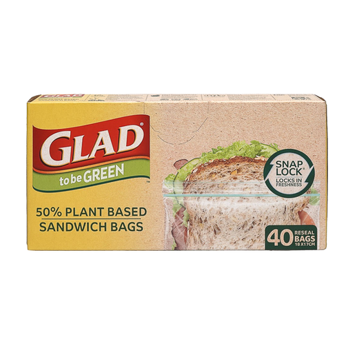 Buy Glad To Be Green Snack Snaplock Plant Based Bags 50 pack